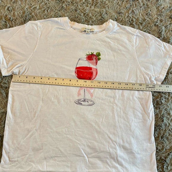 Francesca's Collections White Tee with Strawberry Wine Graphic - Picture 7 of 10